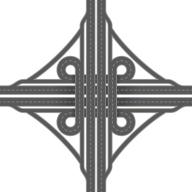 立体交通立交桥的高架透视图图片下载