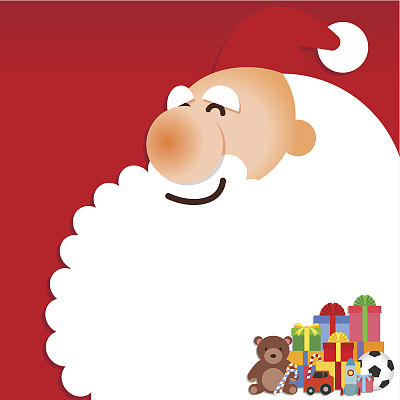 红色背景的圣诞老人图片下载