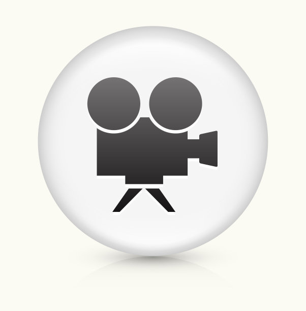 胶卷相机图标上的白色圆形矢量按钮图片下载