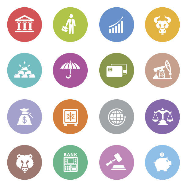 金融和银行图标设置图片下载