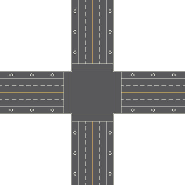 头顶透视视图的一个4路交通十字路口图片下载