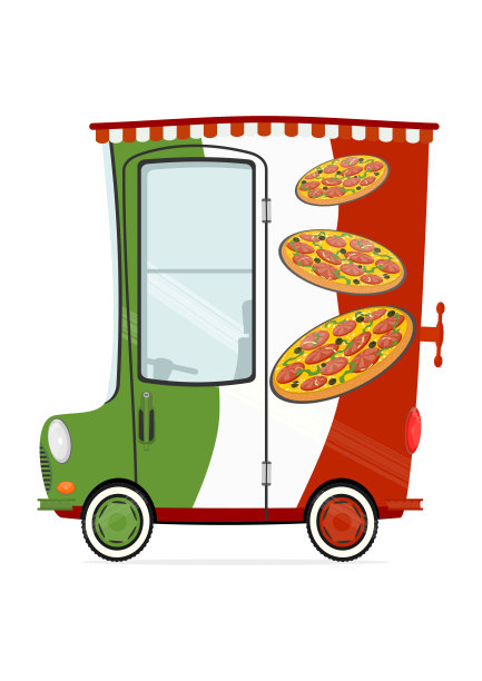 卡通车披萨图片下载
