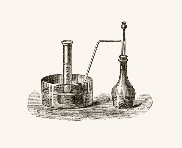 化学实验，19世纪的科学例证图片下载