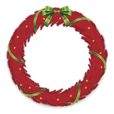 红色圣诞花环图片下载