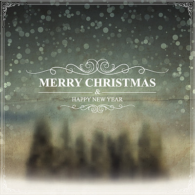 模糊的冬季景观与雪和圣诞树。的背景图片下载