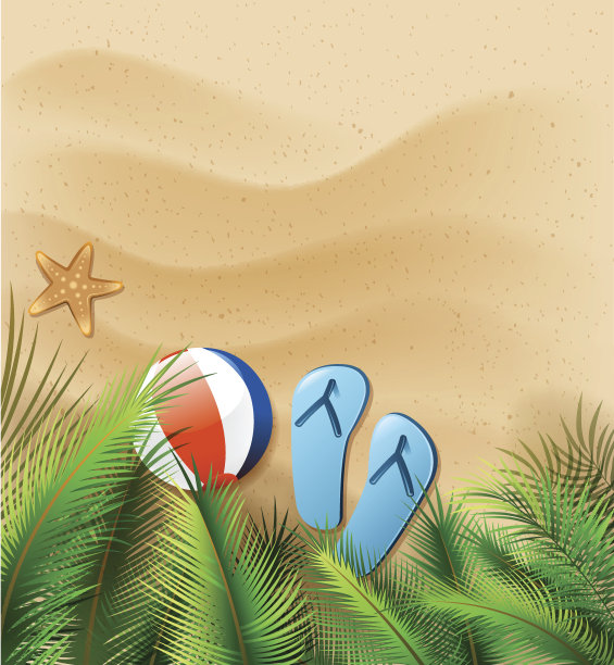 夏天的海滩风景图片下载