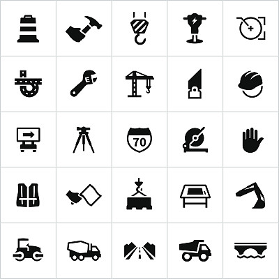 黑色工程和建筑标志图片下载