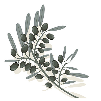 黄色背景上的橄榄枝剪影图片下载