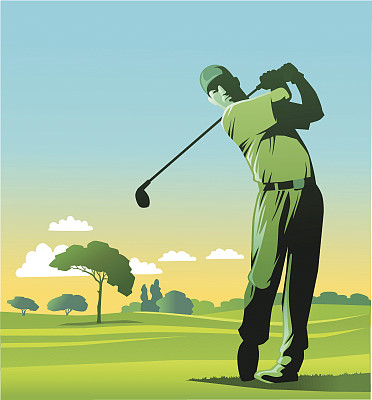 高尔夫球员开球图片下载