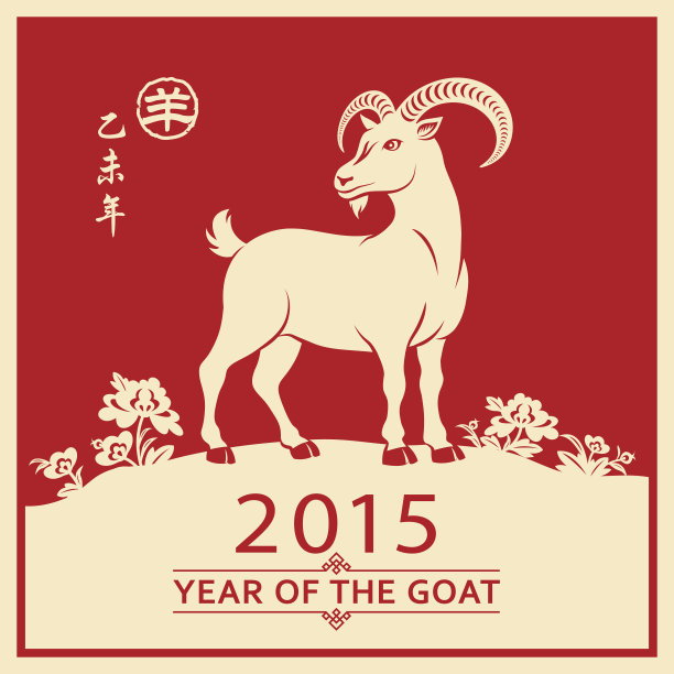 中国新年山羊祝福图片下载