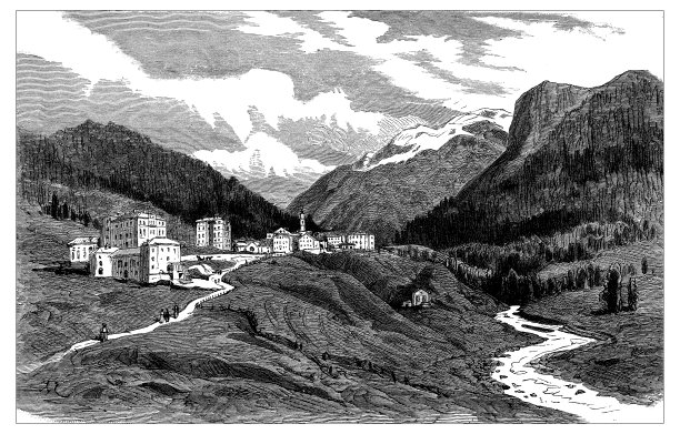 瑞士古玩插图:庞特雷西纳图片下载