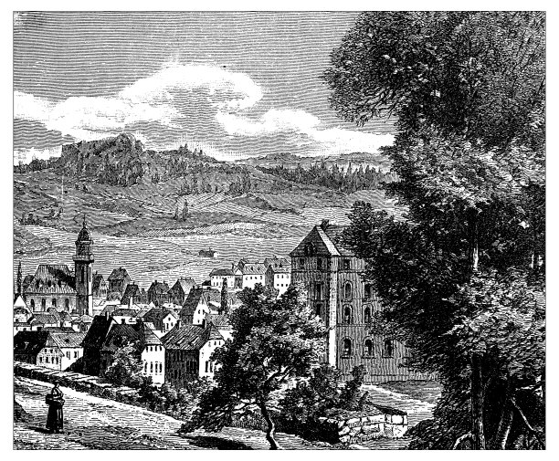 瑞士古董插图:La Chaux-de-Fonds图片下载