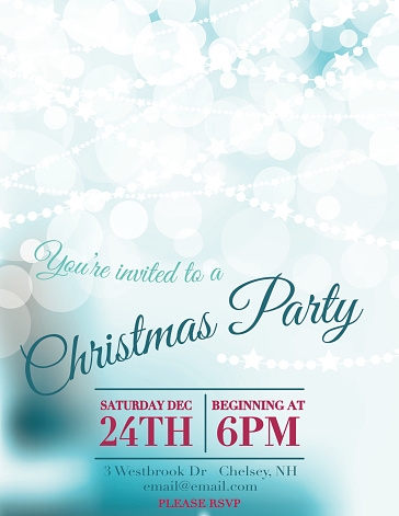 散景灯圣诞派对邀请模板图片下载