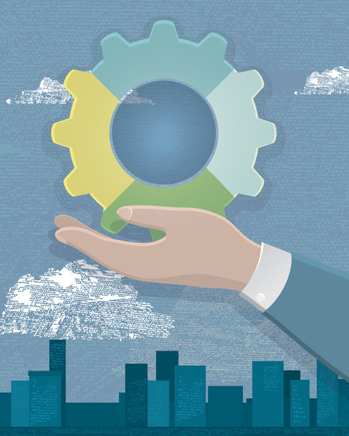 带齿轮的业务人手图片下载