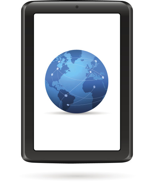 平板电脑插图全球传播图片下载