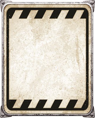 风化金属标语牌与角和螺丝向量图片下载