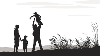 海滩上的家人图片下载