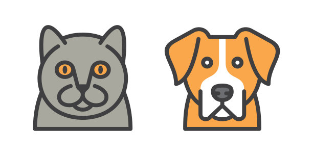 狗和猫的图标图片下载