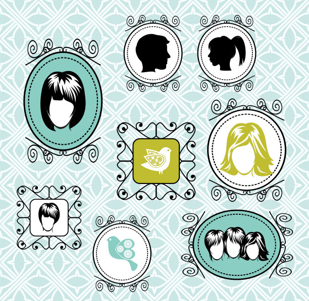 向量集复古框架图片下载