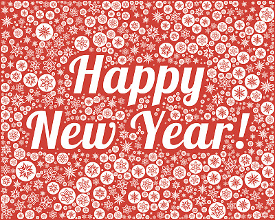 红色雪花背景下的新年图片下载