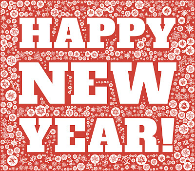 红色雪花背景下的新年图片下载
