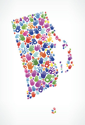 罗德岛双手模式白色背景图片下载