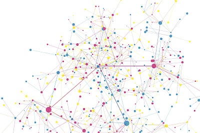 彩色数字艺术分支连接图形图片下载