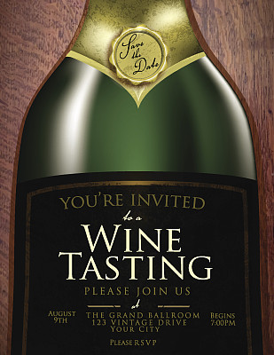 品酒邀请或菜单设计模板图片下载