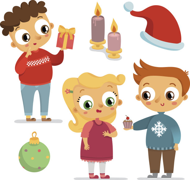 套装儿童人物，节日风格图片下载