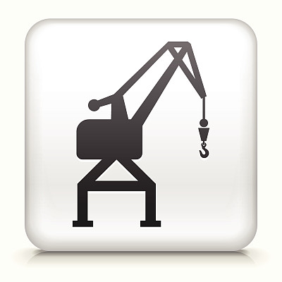白色方形按钮与船舶起重机图片下载