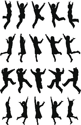 剪影儿童[跳跃女孩](冬季版)图片下载