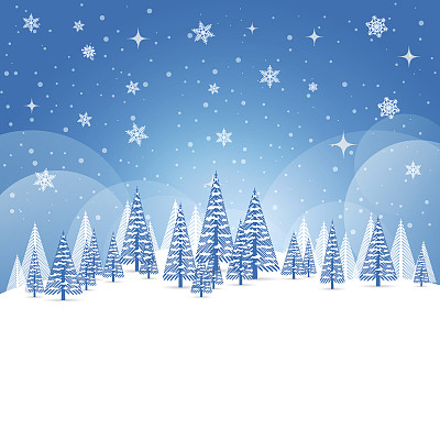 冬天和圣诞节的景色有雪和树图片下载