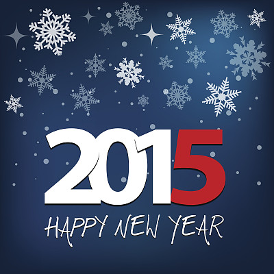 2015年新年前夕的黑暗背景与雪晶体图片下载