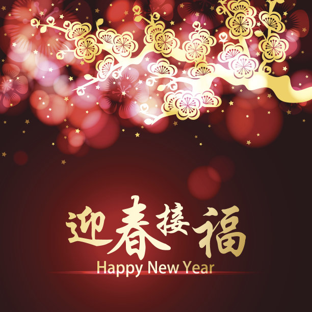 中国春节花艺背景图片下载