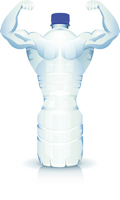 健美运动员塑造瓶装水图片下载