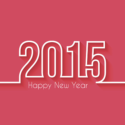 2015年新年快乐——扁平化设计和长阴影图片下载