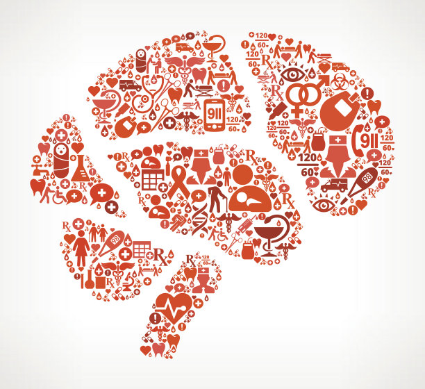 脑保健和医学无缝图标模式图片下载