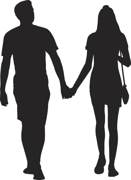 牵手散步的情侣图片下载