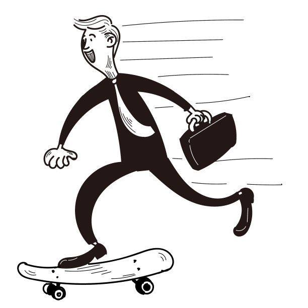 商业，商人，滑板，前进，去工作图片下载