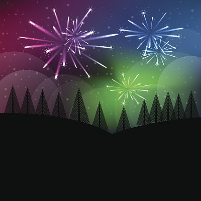 冬夜和除夕夜景图片下载