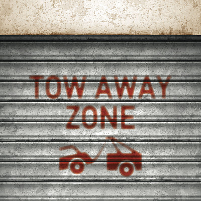 风化的车库卷帘门与喷枪拖走icon_vector图片下载