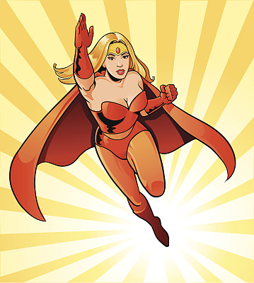 飞行女超级英雄素材图片