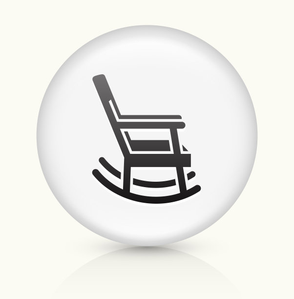 摇椅图标上的白色圆形矢量按钮图片下载