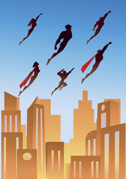 复古飞行团队的超级英雄图片下载