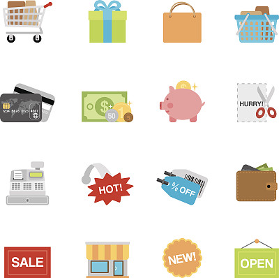 扁平购物图标| Simpletoon系列图片下载