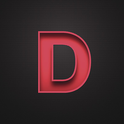 字母D设计-红色字母碳纤维背景图片下载