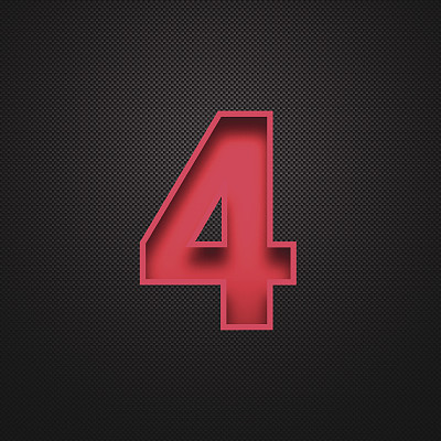 第四，设计(四)。碳纤维背景上的红色数字图片下载
