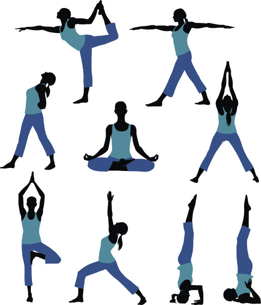 瑜伽姿势剪影组图片下载