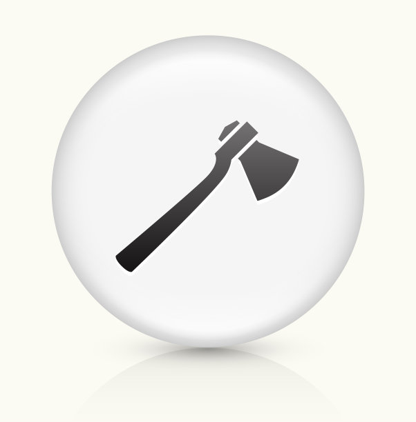 斧头图标上的白色圆形矢量按钮图片下载