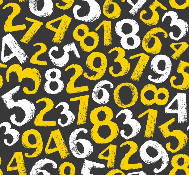无缝背景与数字，黄灰色。图片下载